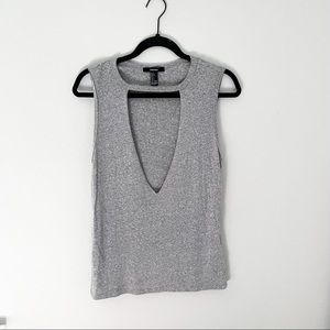 Gray Cutout Tee